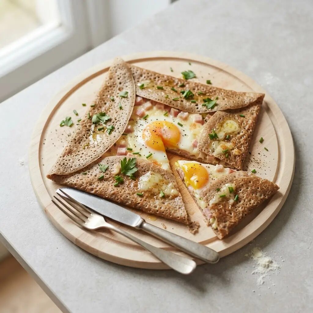 Galettes complètes, dressé dans une assiette
