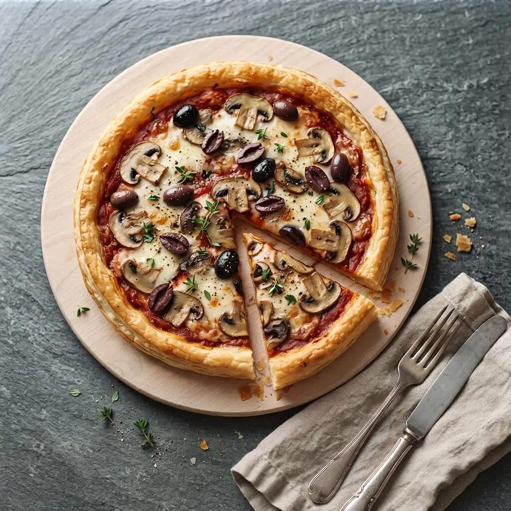 Pizza maison, dressé dans une assiette